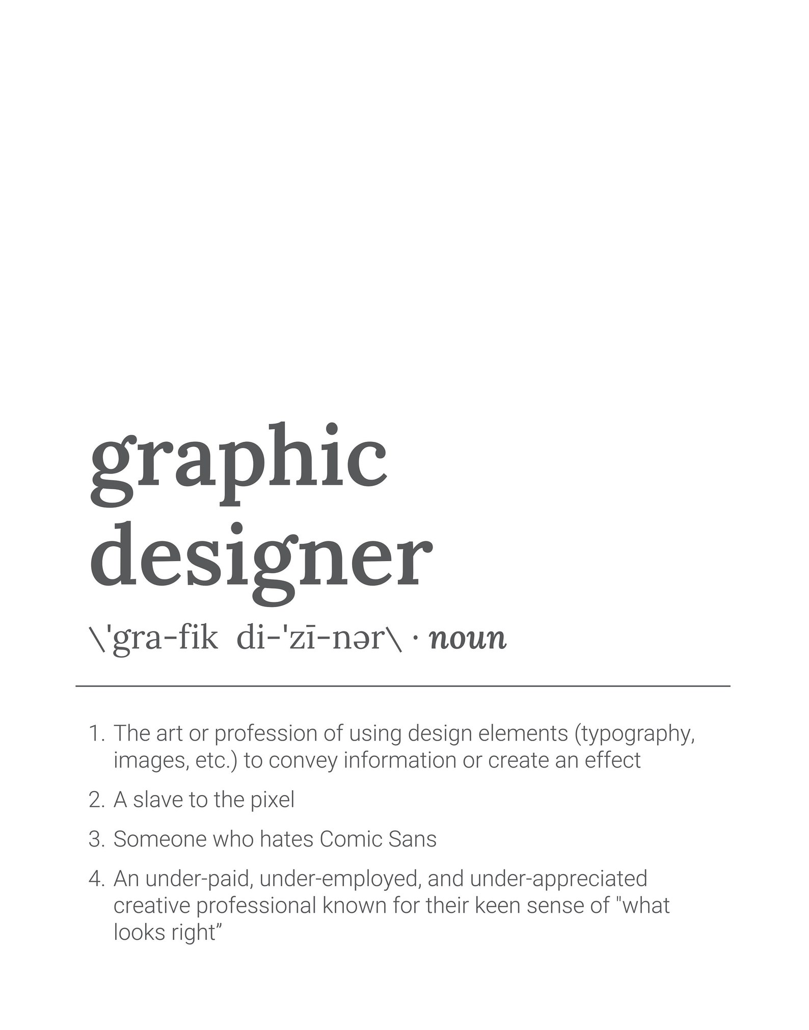 Graphic Designer Definition Poster Simply Download & Print Etsy