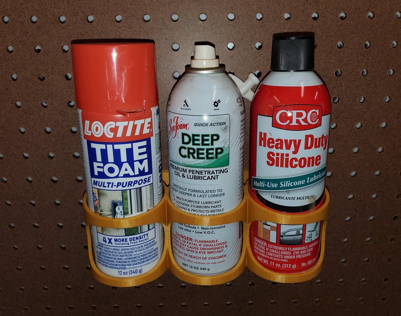 Pegboard/skadis Standard Spray Can Holder 2 or 3 Can Etsy