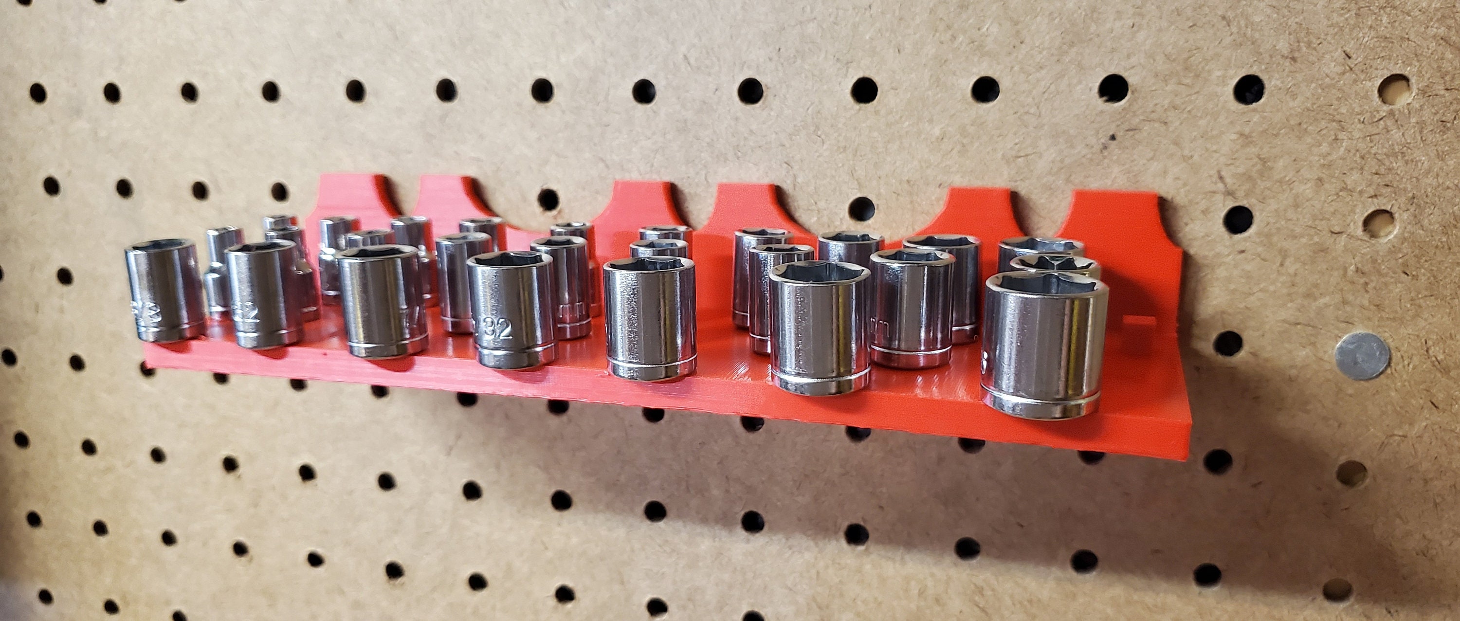 Pegboard organizer for 1/4 drive sockets holds 27 Etsy