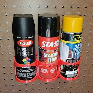 Pegboard/Skadis standard spray can holder (2 or 3 can versions)