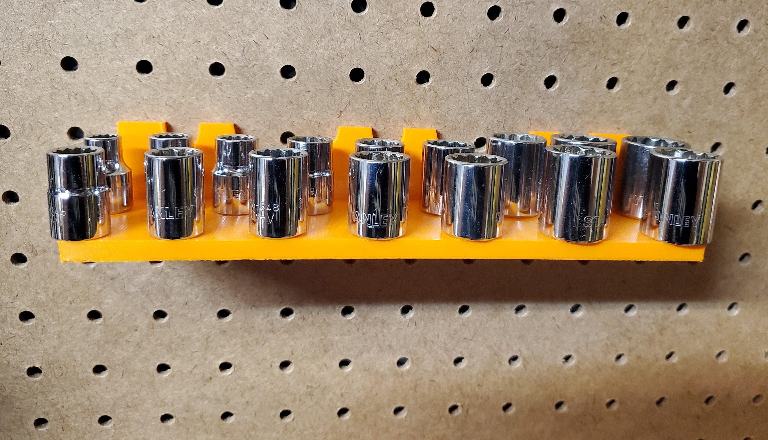 Pegboard organizer for 3/8 drive sockets holds 16 Etsy