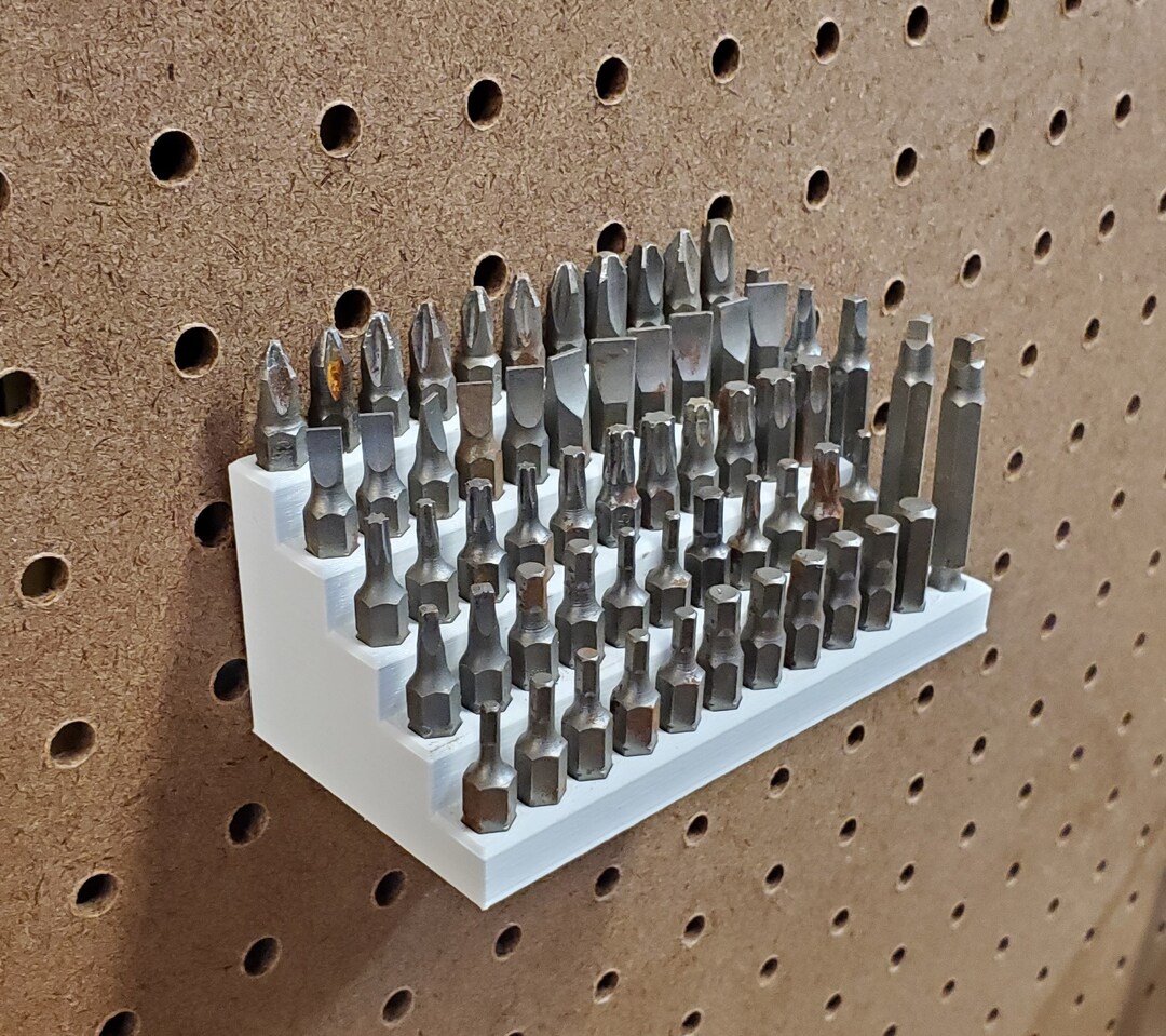 Pegboard/skadis 1/4 Hex Driver Bit Holder for 60 Bits Etsy