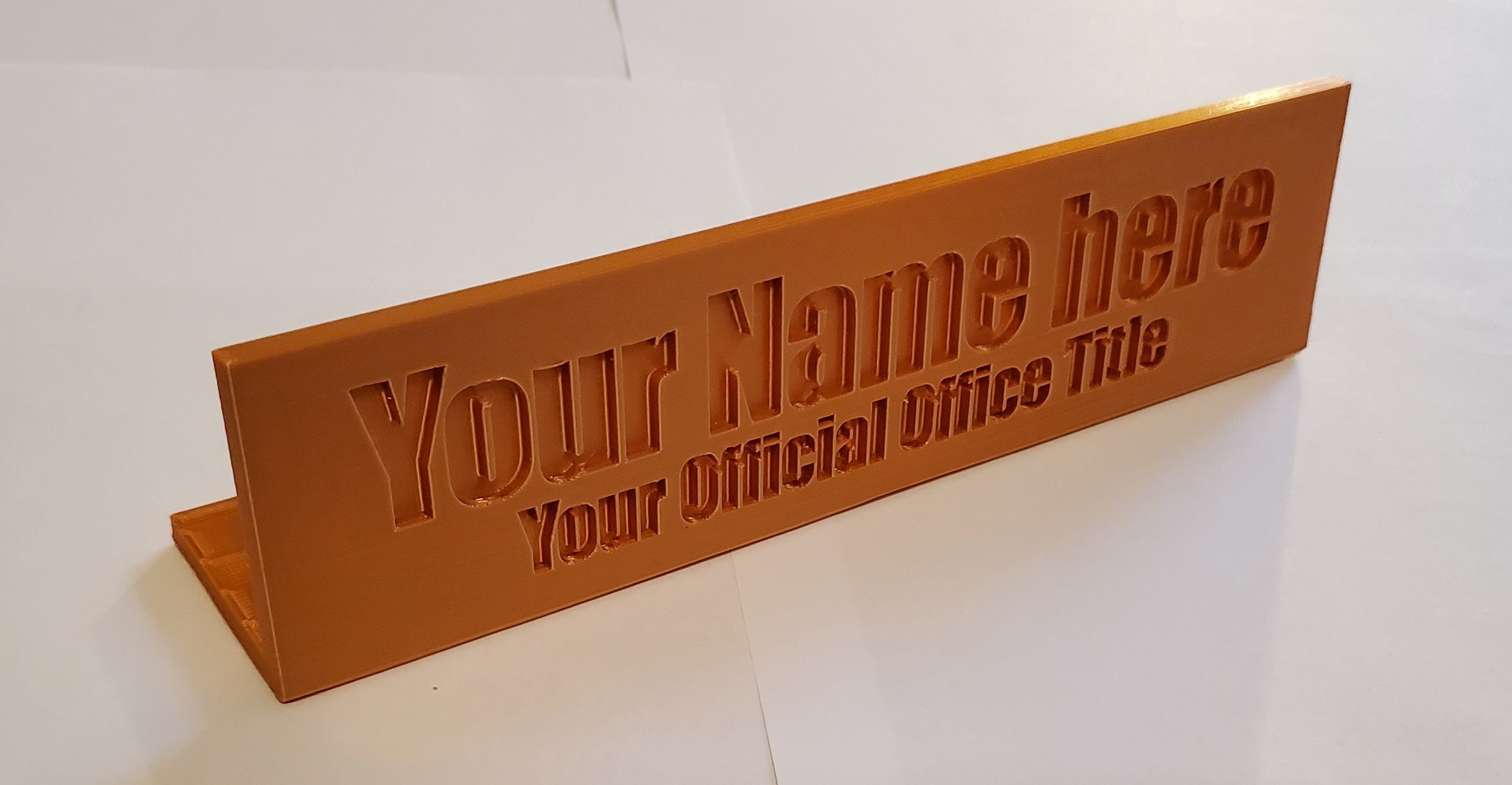 3D Printed Custom Desk Name Plate With Title Etsy