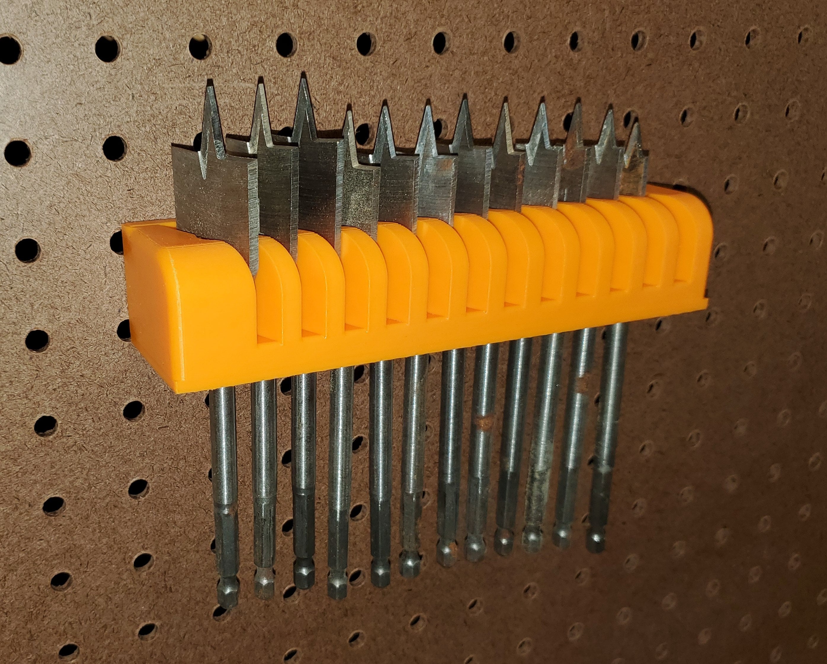 Pegboard/Skadis organizer for 1/4 spade/paddle bits Etsy