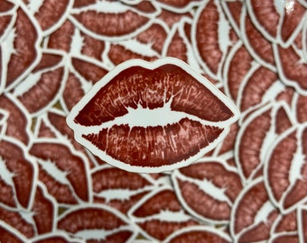 Lipstick print glossy vinyl sticker