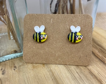 The aggressively supportive bumblebee stud earrings - Katie Abey - collaboration - surgical steel - hypoallergenic