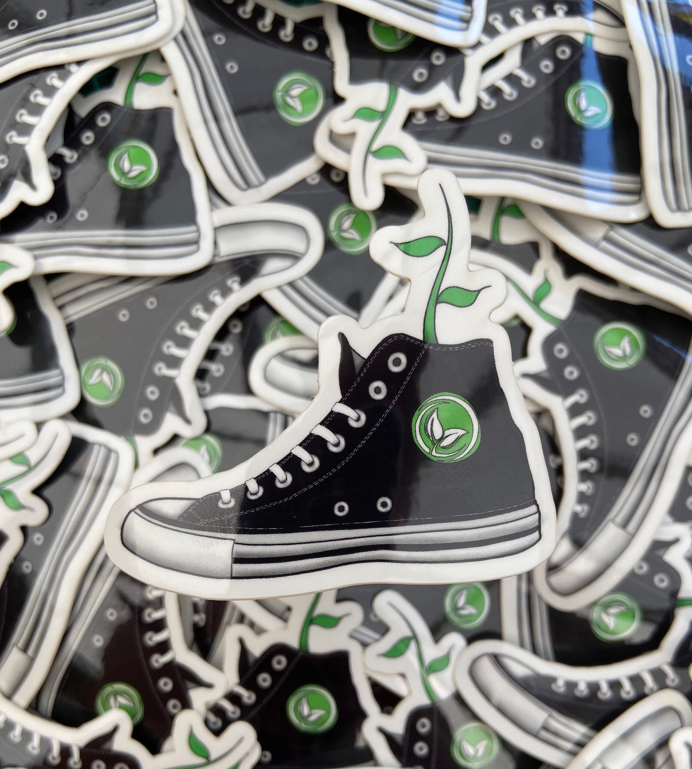Plant in a Shoe Glossy Vinyl Sticker Eco Friendly Converse - Etsy