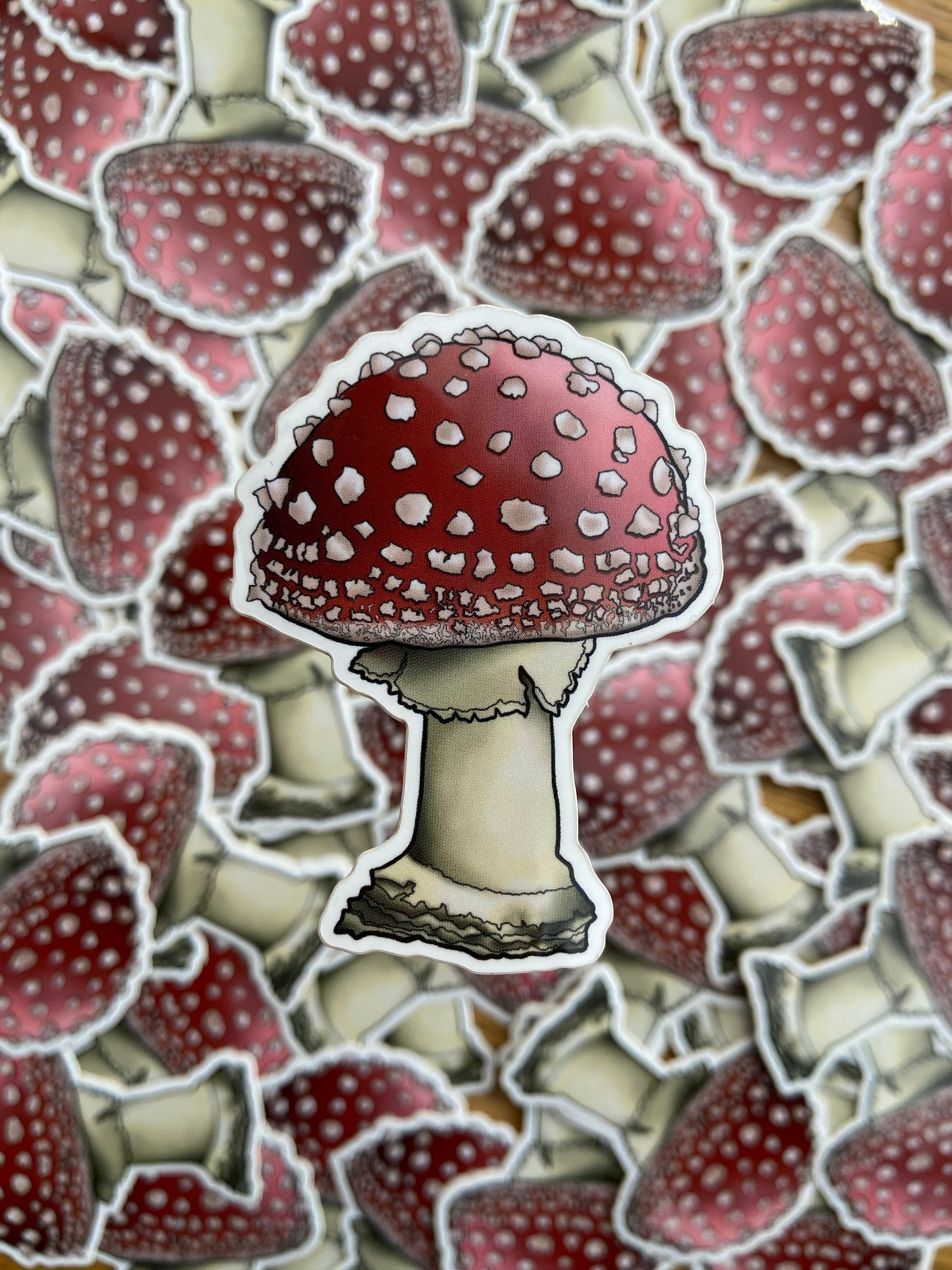 Mushroom Glossy Vinyl Sticker Etsy