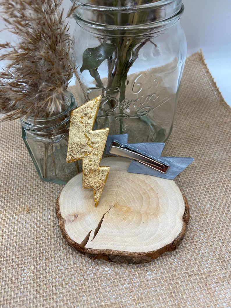 Gold/silver Lightning Bolt Hair Clip Hair Accessory Etsy UK
