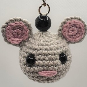 Porte-clés souris au crochet, modèle de crochet tête de souris