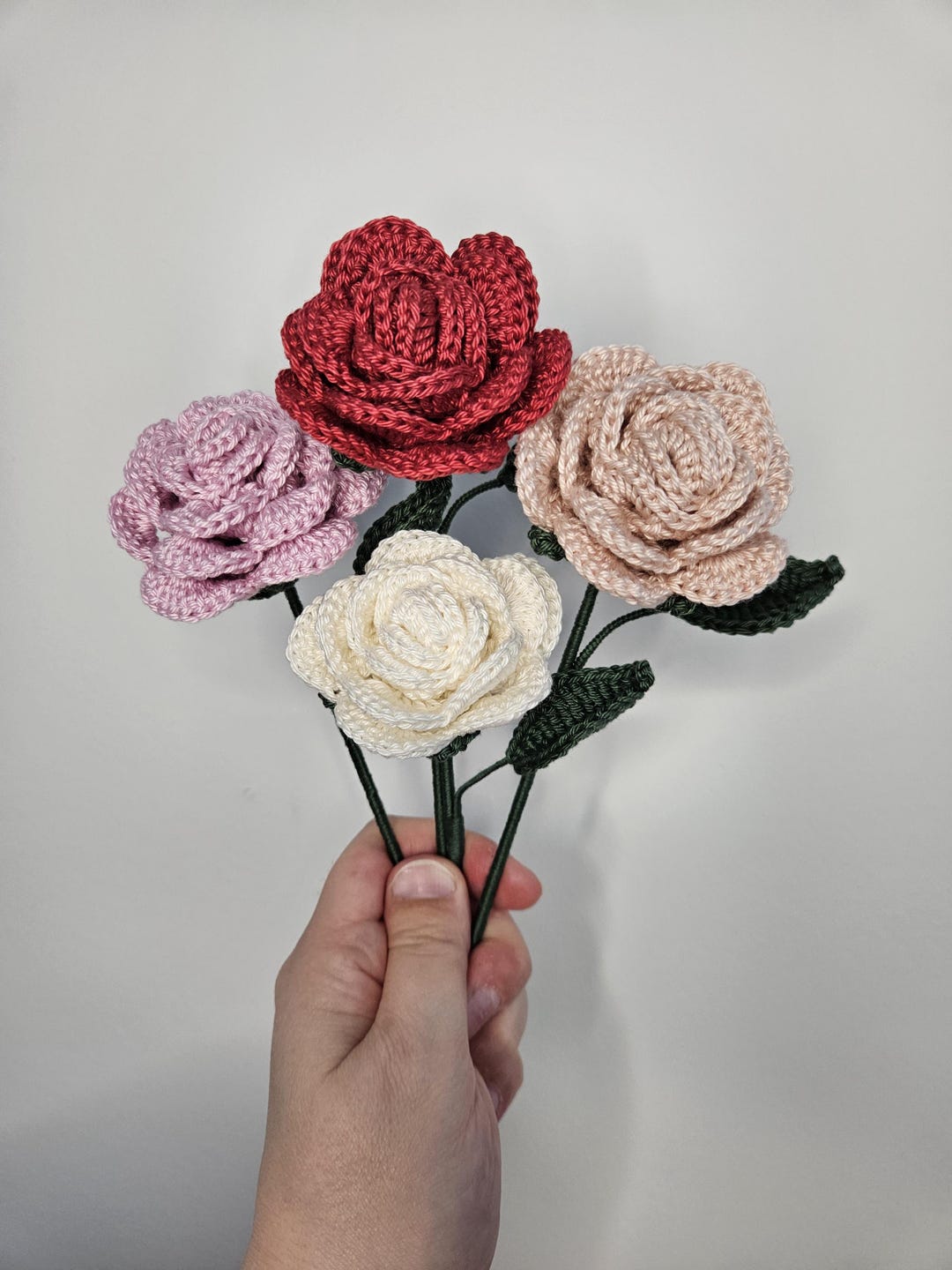 Crocheted Rose Flowers - Etsy