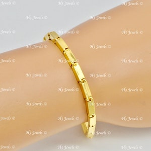 Real 24k Yellow gold Box Baht Bracelet S lock 7.5 inches 17.70 grams image 5