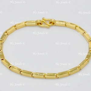 Real 24k Yellow gold Box Baht Bracelet S lock 7.5 inches 17.70 grams image 1