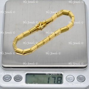 Real 24k Yellow gold Box Baht Bracelet S lock 7.5 inches 17.70 grams image 7