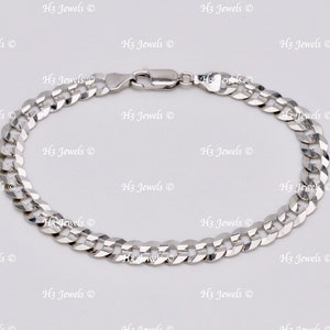 14k White gold Curb Bracelet  10.00 gram #14981 h3jewels