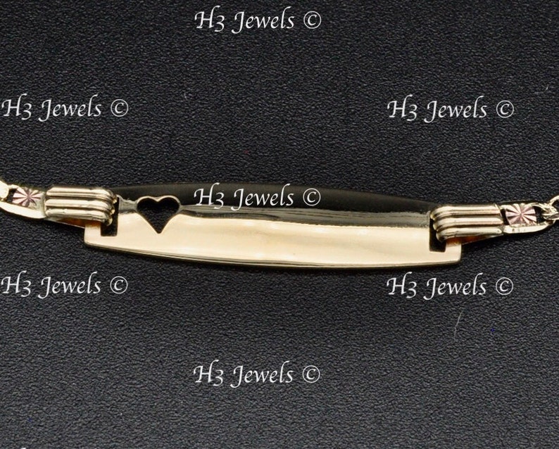 Real 14k yellow gold Baby ID Valentino Bracelet lobster 6 inches 2.40 grams image 4