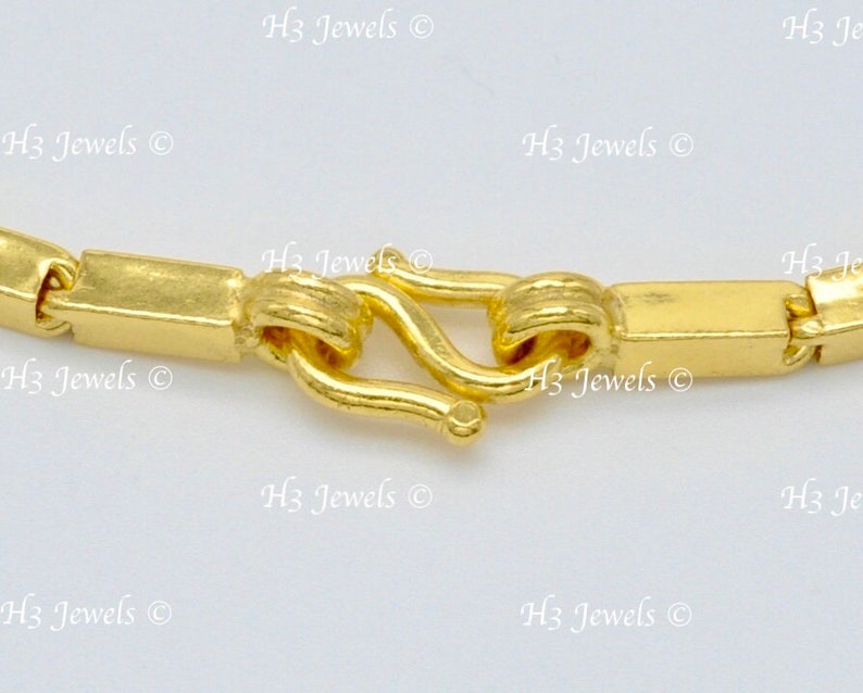 Real 24k Yellow gold Box Baht Bracelet S lock 7.5 inches 17.70 grams image 3