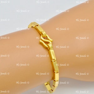 Real 24k Yellow gold Box Baht Bracelet S lock 7.5 inches 17.70 grams image 6