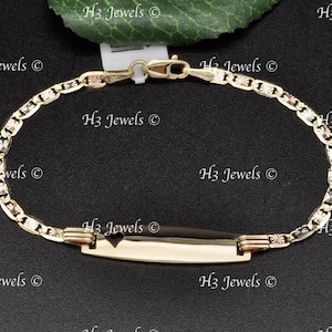 Real 14k yellow gold Baby ID Valentino Bracelet   lobster 6 inches 2.40 grams