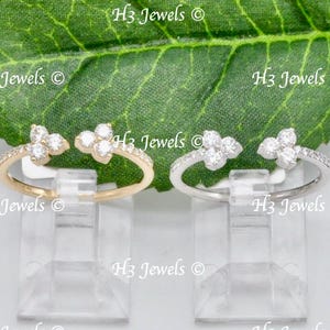 14k Yellow or White Gold Natural Diamond band ring 0.32 ct April birthstone
