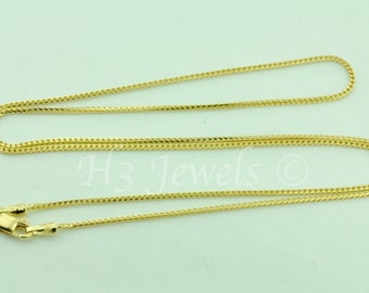 Real 14k  Yellow Gold solid franco chain necklace Italy 16 inch - 24 inches