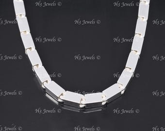 999 Silver Handmade Box Baht Necklace  Approx  100-120 grams  20 - 24 inches