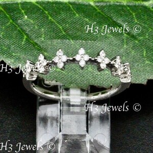 14k Yellow or White Gold Natural Diamond band ring 0.25 ct April birthstone