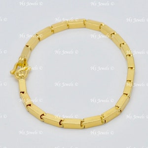 Real 24k Yellow gold Box Baht Bracelet S lock 7.5 inches 17.70 grams image 4