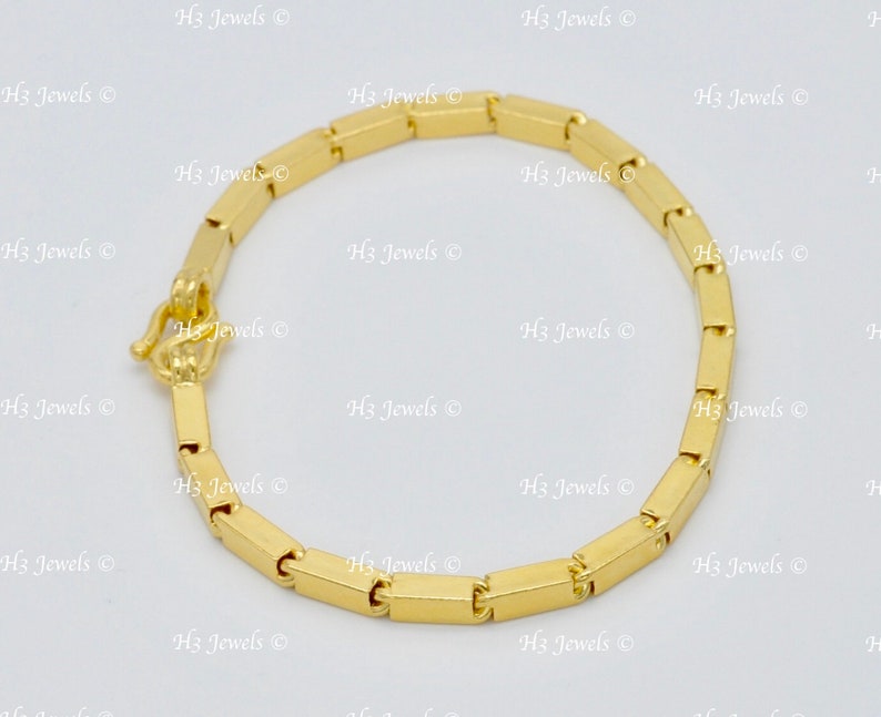 Real 24k Yellow gold Box Baht Bracelet S lock 7.5 inches 17.70 grams image 4