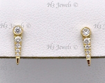 14k Yellow or White Gold Natural Diamond  stud earring0. 15 ct