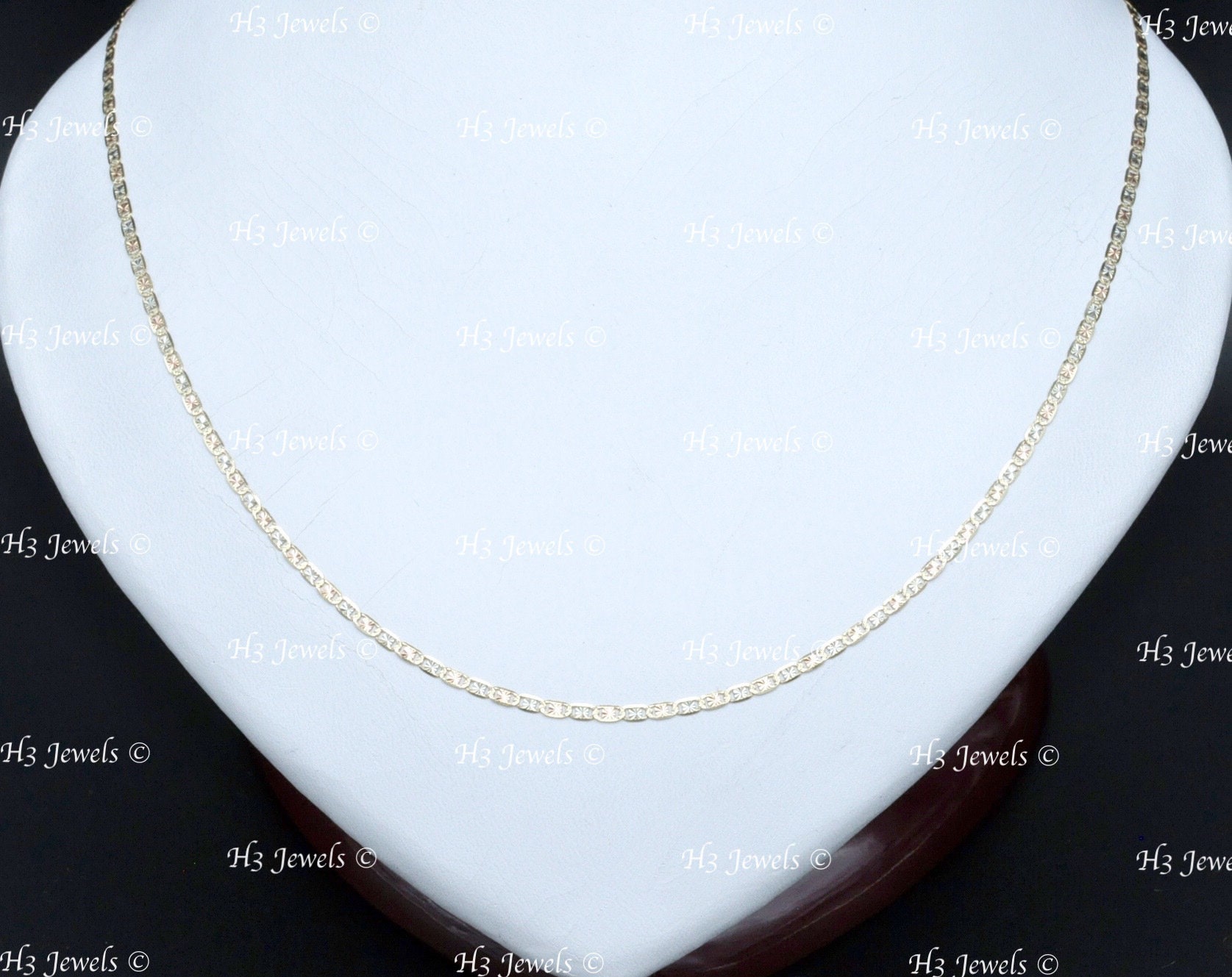 Real 14k Multi Gold Valentino Chain Necklace Italy 18 Inch - 24 Inches ...