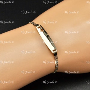 Real 14k yellow gold Baby ID Valentino Bracelet lobster 6 inches 2.40 grams image 2