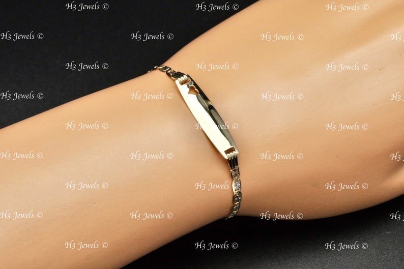Real 14k yellow gold Baby ID Valentino Bracelet lobster 6 inches 2.40 grams image 2