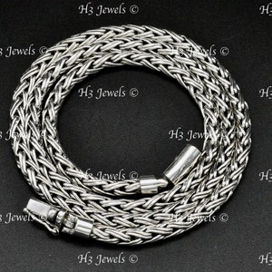 925 Sterling Silver Handmade  Braided chain necklace 18-26 inches 4mm 38.40-55.40 grams