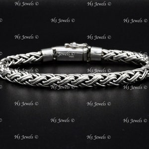 925 Sterling Silver Handmade Braided Bracelet 8 inches 6 mm 35.80 grams