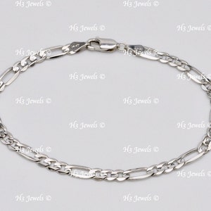 14k White gold Figaro  Bracelet  5.50 gram #14963 h3jewels