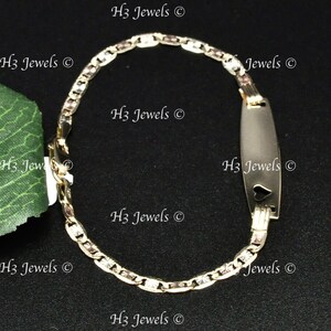 Real 14k yellow gold Baby ID Valentino Bracelet lobster 6 inches 2.40 grams image 6