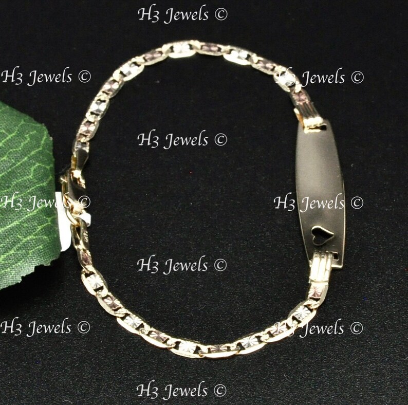 Real 14k yellow gold Baby ID Valentino Bracelet lobster 6 inches 2.40 grams image 6