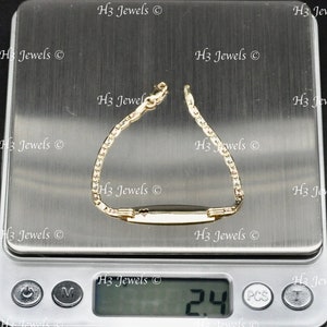 Real 14k yellow gold Baby ID Valentino Bracelet lobster 6 inches 2.40 grams image 10