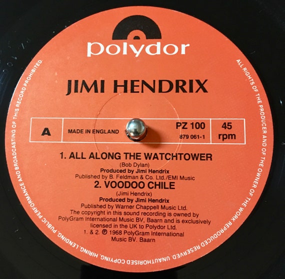 1990 the Jimi Hendrix Experience – All Along the Watchtower Vinyl