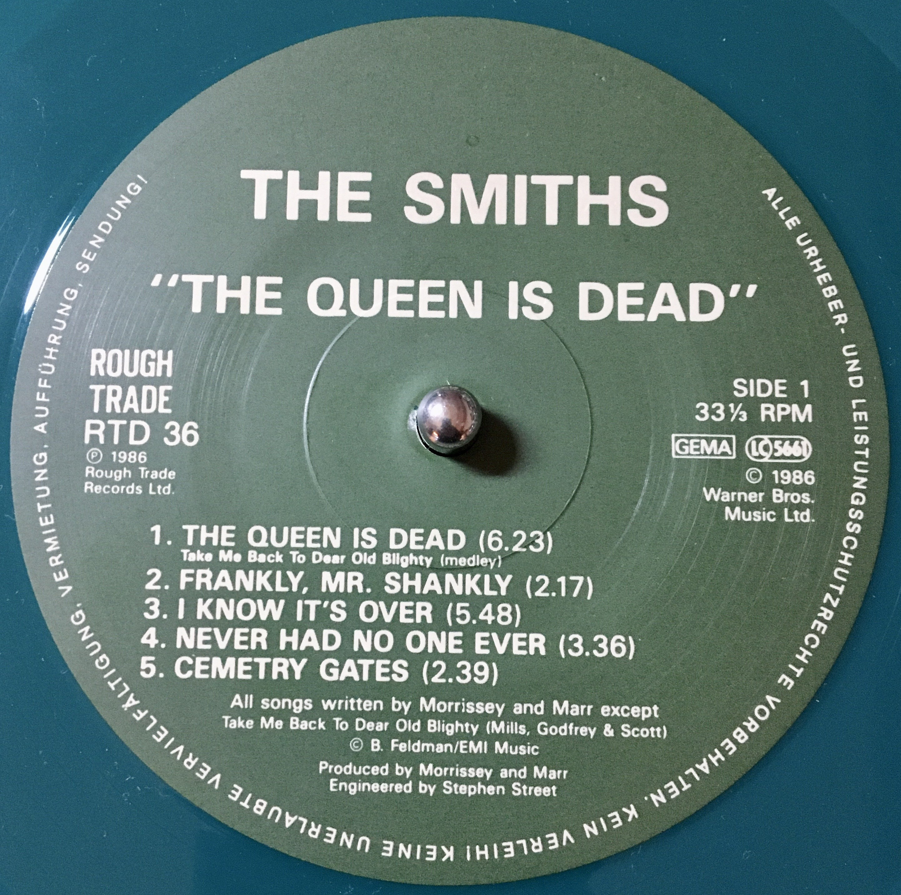 1986 Limited Edition , the Smiths the Queen is Dead , Vinyl, LP, Album , Green, Gatefold Sleeve