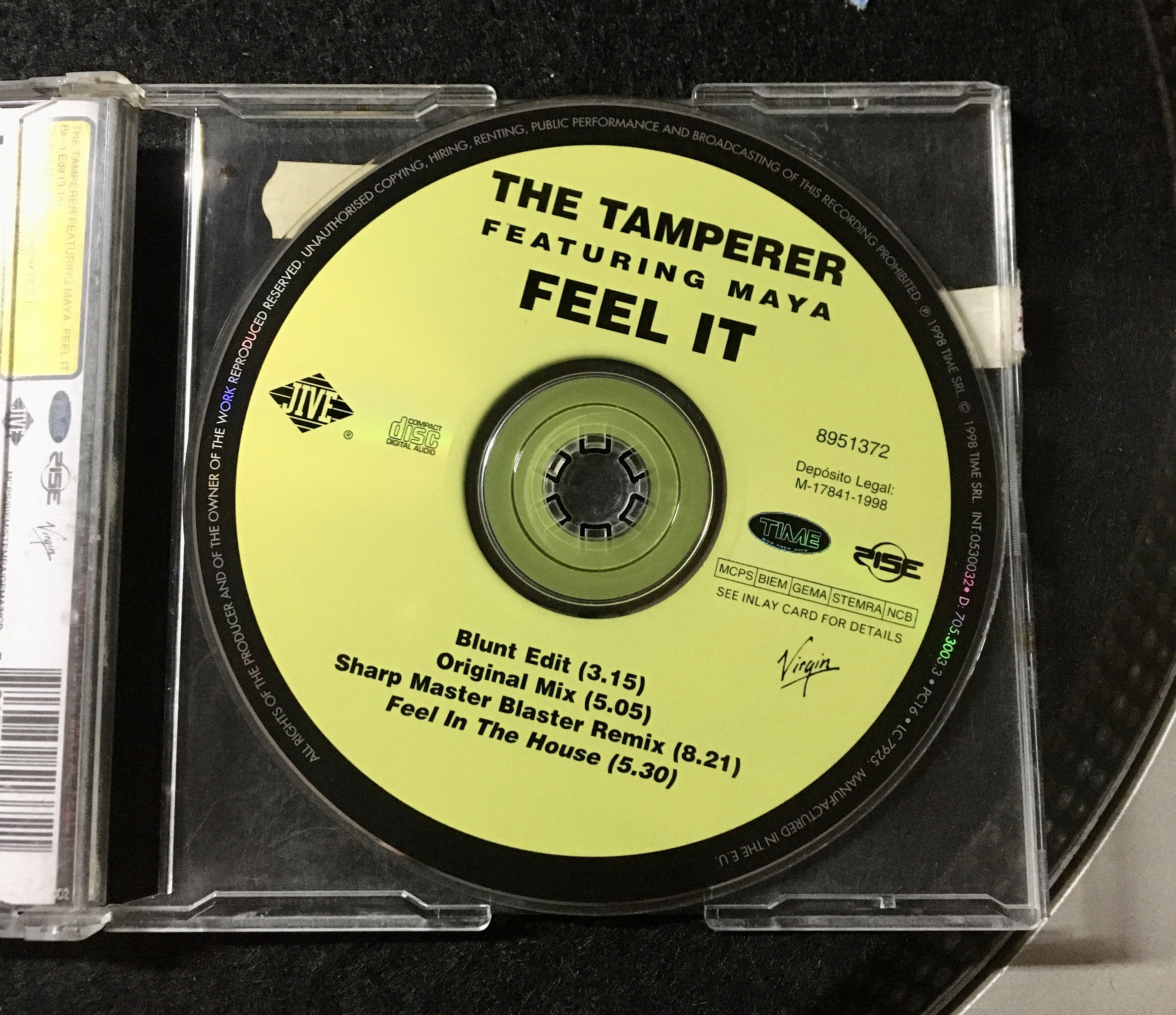CD - 1998 the Tamperer Featuring Maya - Feel It , CD, Single - Etsy