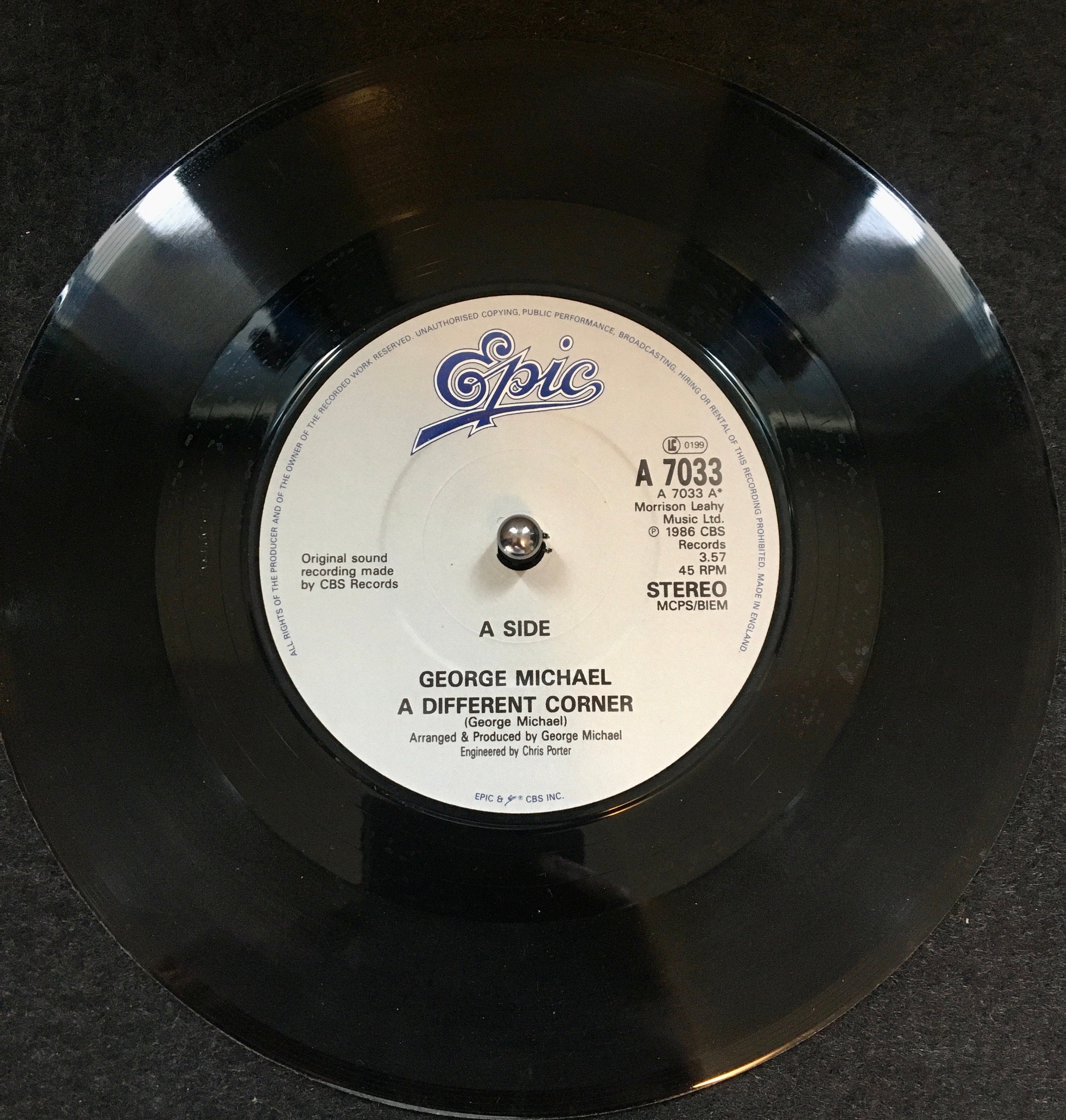 1986 George Michael - A Different Corner , Vinyl, 7