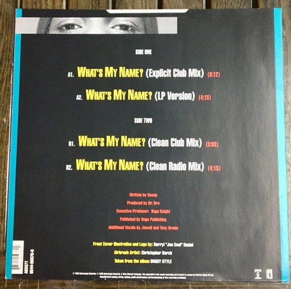 1993 (near Mint) Snoop Doggy Dogg - What's My Name - Original