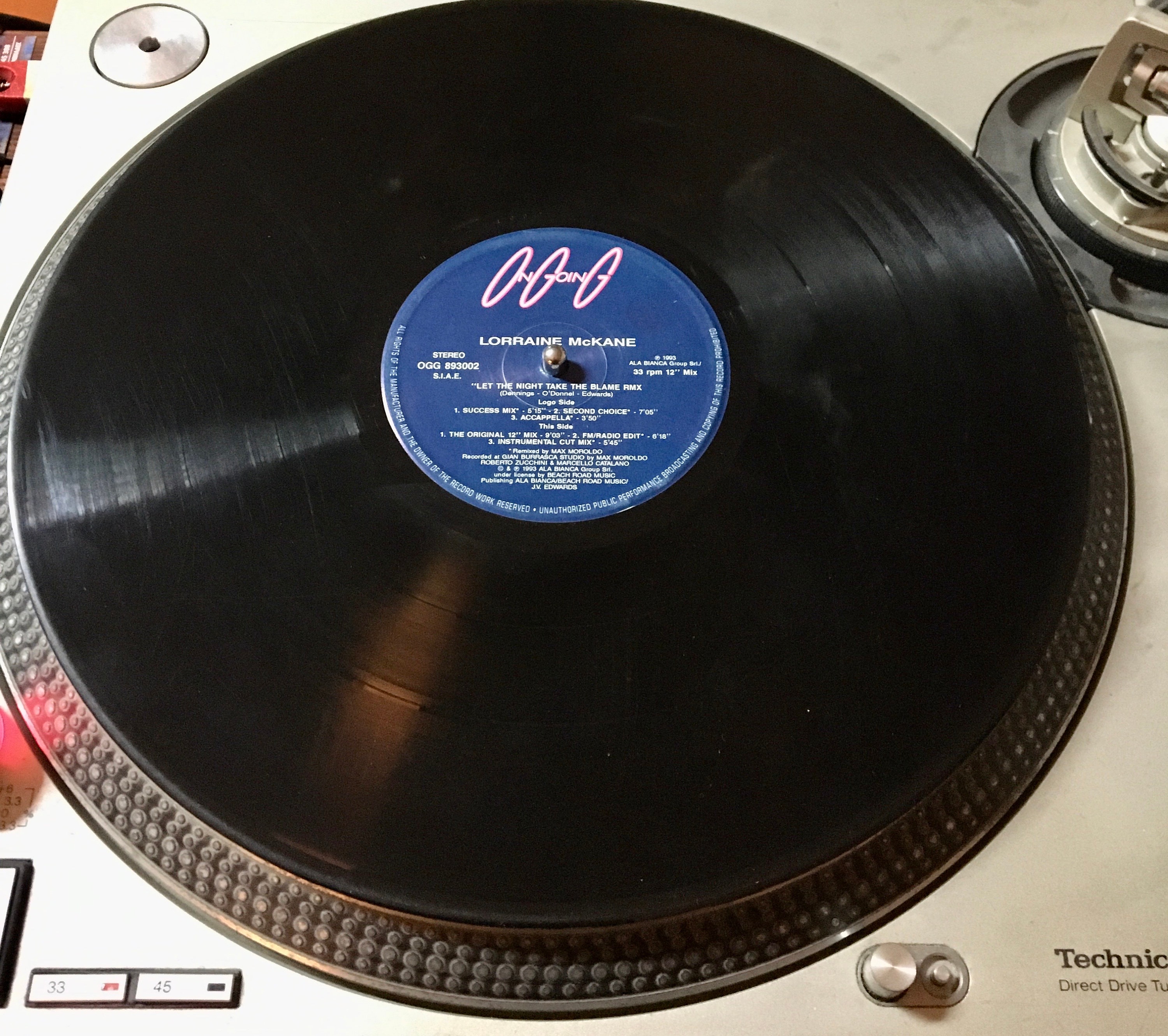 1993 Lorraine Mckane - Let the Night Take the Blame Remix , Vinyl
