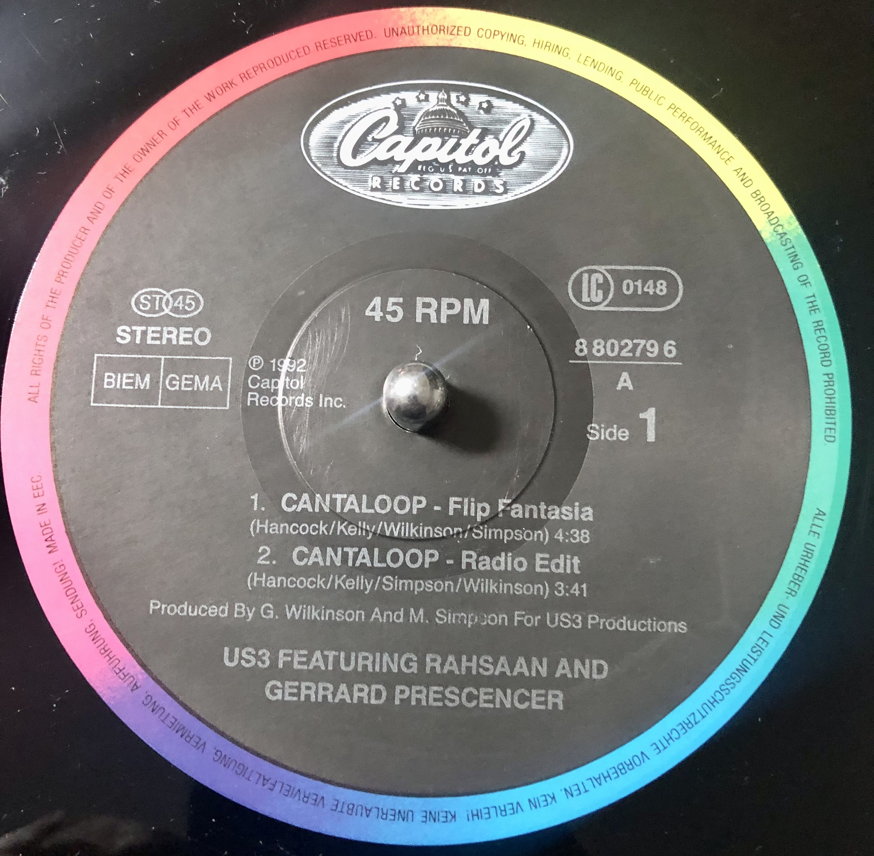 US3 Cantaloop 1993年リリース レコード Cantaloop by Us3 (Single; EMI; 7243 8 80592 2 0): Reviews, Ratings