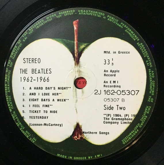ビートルズ - 1962-1966 2 × ビニール、LP ギリシャ レア プレス