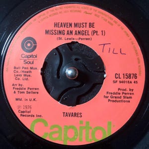 1976 Tavares - Himlen måste saknas en ängel , vinyl, 7", 45 RPM, singel