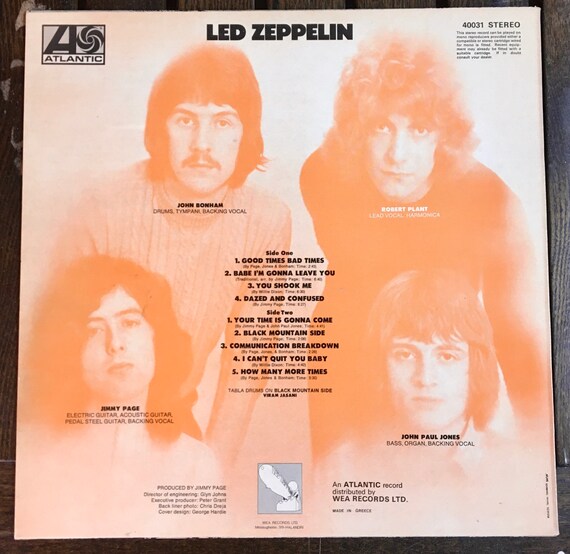 VINILO LED ZEPPELIN/ LED ZEPPELIN 1LP