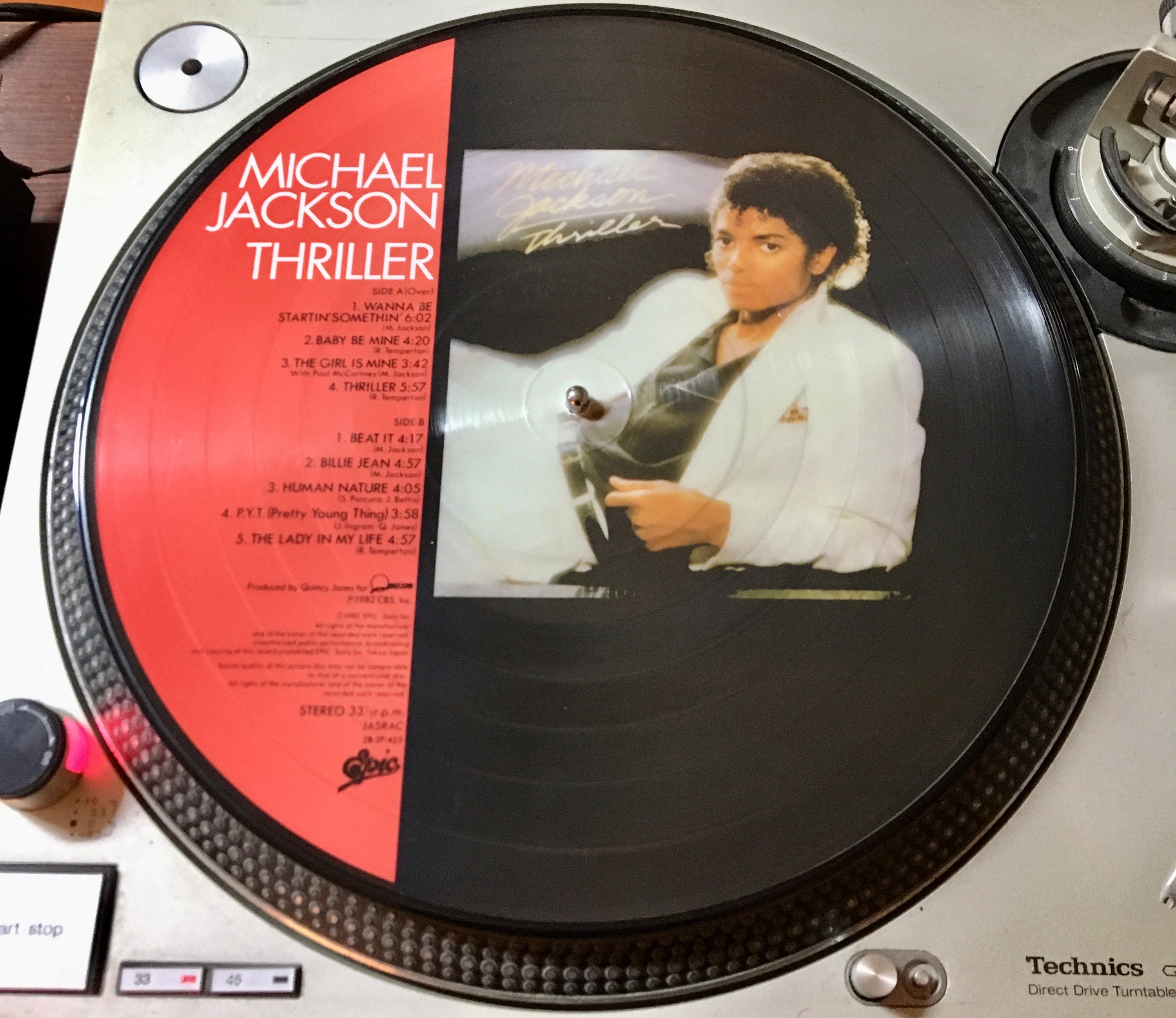 1982 near Mint Michael Jackson Thriller Vinyl, LP, Album, Rare Greek Press  -  Denmark